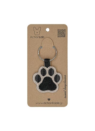 ActionLab Κεντητό Μπρελόκ Animal Paw Grey
