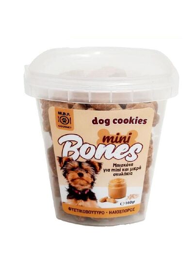 M.B.F Dog Cookies Mini Bones Φυστικοβούρυρο 160gr