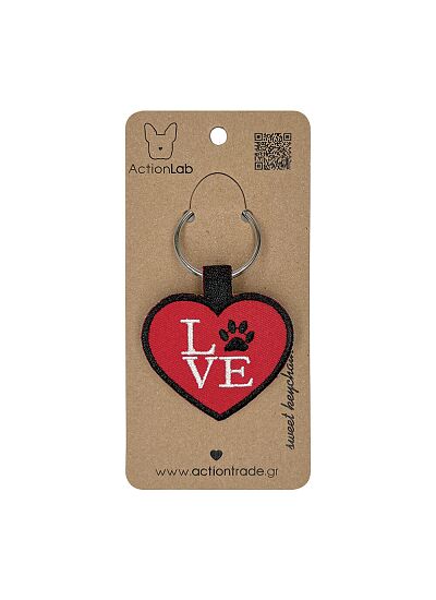ActionLab Κεντητό Μπρελόκ Heart Red