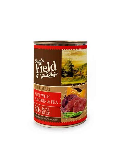 Sam's Field Κονσέρβα Σκύλου Adult Beef with Pumpkin & Pea 400gr
