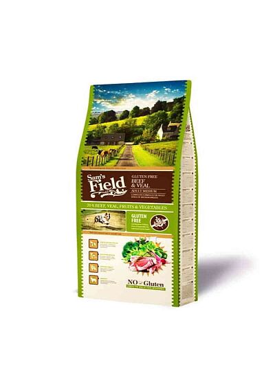 Sam's Field Gluten Free Adult Medium Beef & Veal 13Kg